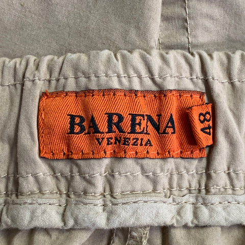 Pantalon décontracté BARENA, coupe fuselée, taille 32, en mélange de coton, couleur camel, avec cordon de serrage