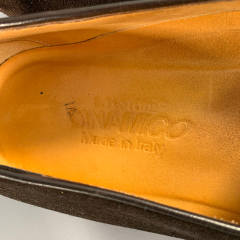 A.TESTONI Size 8 Brown Suede Slip On Loafers