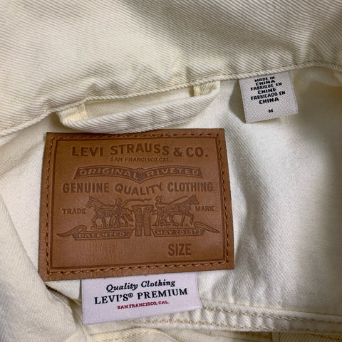 LEVI STRAUSS Size M Yellow Twill Fabric Trucker Jacket