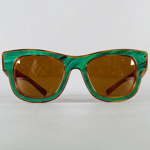 DOLCE & GABBANA Green Brown Marbled Acetate Sunglasses