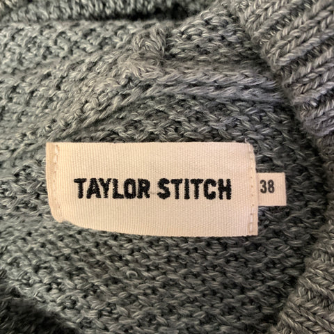 TAYLOR STITCH Size S Green Sage Knit Cotton Hoodie Sweater