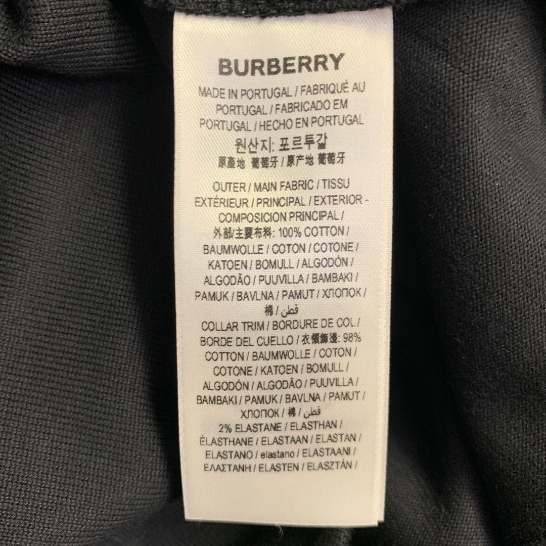 BURBERRY Size XS Black Crystal Embellishment Cotton Crew-Neck T-shirt