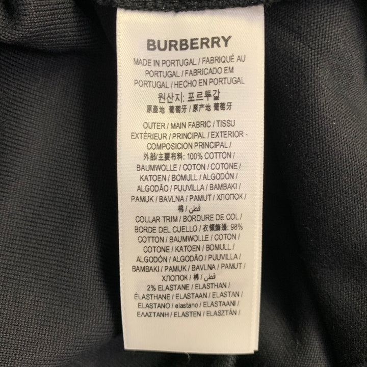 BURBERRY Size XS Black Crystal Embellishment Cotton Crew-Neck T-shirt