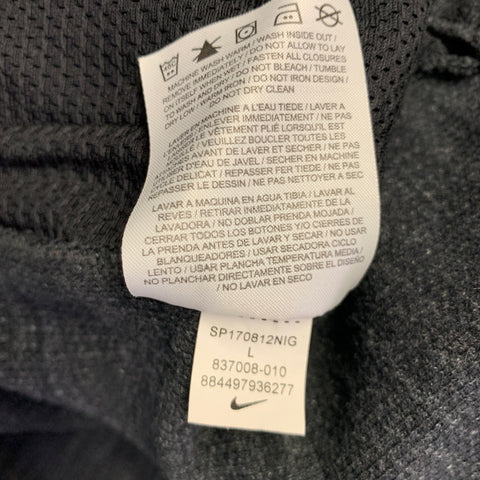 NIKE Size L Grey White Logo Cotton Polyester Zip Up Sweatshirt