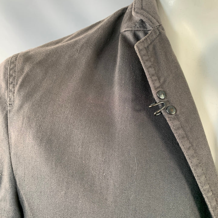 BURBERRY BRIT Size L Grey Slate Cotton Buttoned Jacket