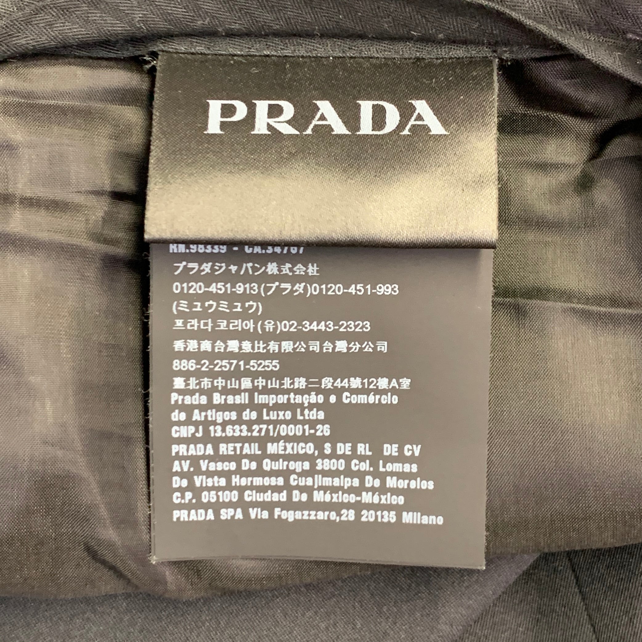 PRADA Size 42 Black Polyester Blend Twill Single Breasted Notch
