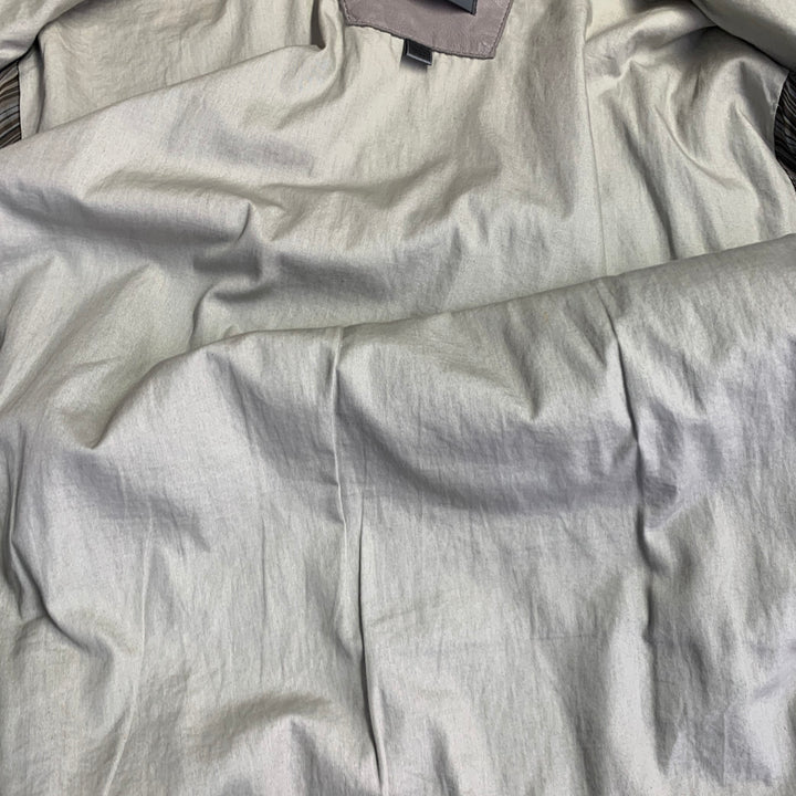 JOHN VARVATOS Size L Grey Leather Zip Up Moto Racer Jacket