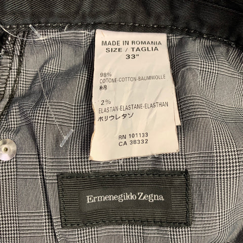 ERMENEGILDO ZEGNA Size 31 Black Cotton Blend Straight Jeans