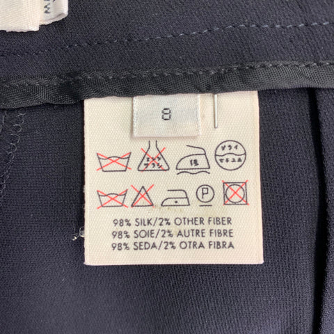 CALVIN KLEIN COLLECTION Pantalon habillé ample en mélange de soie noire Taille 8