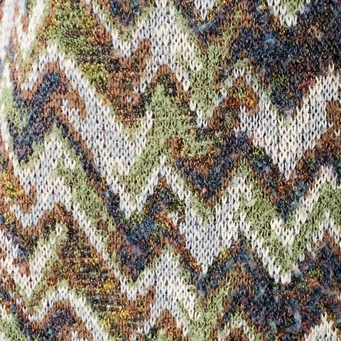 MISSONI SPORT Vintage Size M Green Grey Zig Zag Wool Blend Two Pockets Knit Vest