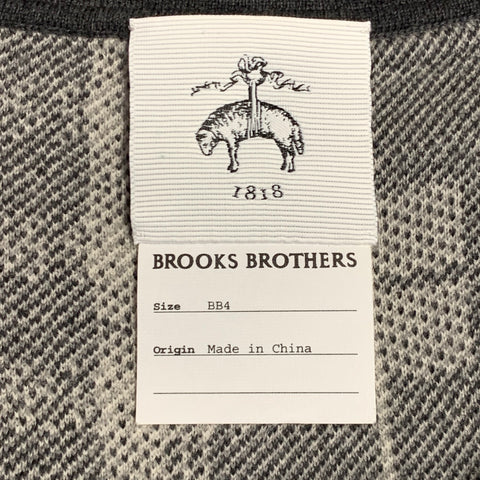 BLACK FLEECE Size L Grey White Plaid Wool V-Neck Vest