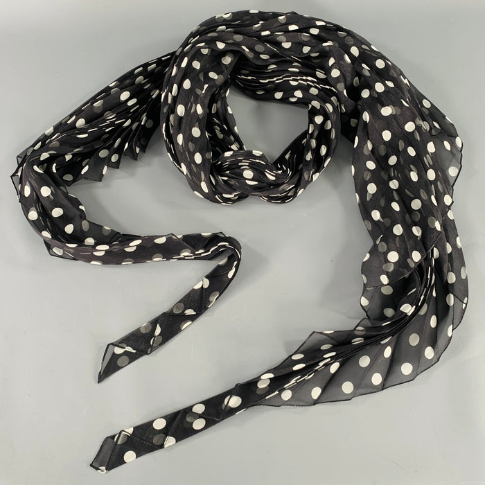 HAIDER ACKERMANN Black White Polka Dot Silk Scarves