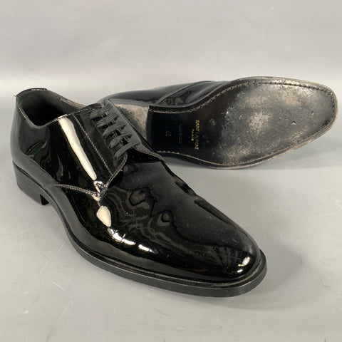 SAINT LAURENT Size 7 Black Leather Lace Lace Up Shoes
