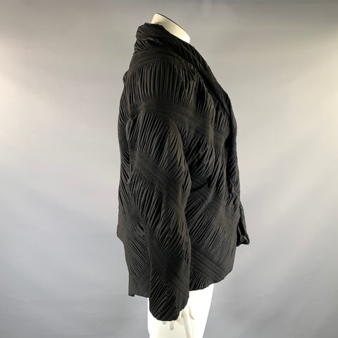 VANITE COUTURE Size M Black Blue Polyester Spandex  Blazer