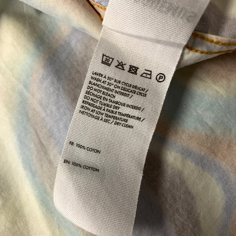 JACQUEMUS Size 38 Orange Blue Abstract Cotton Button Up Long Sleeve Shirt