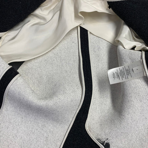 THE ROW Taille 4 Veste Aimon en laine anthracite avec col Nehru et boutons cachés