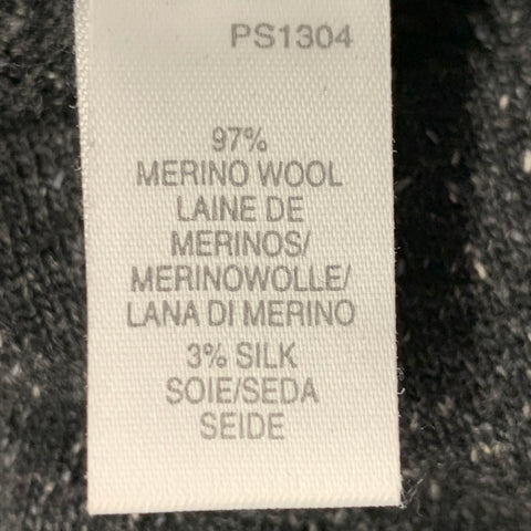 PAUL SMITH Taille S Gris Anthracite Noir Laine Soie Pull Ras du Cou