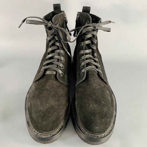 AQUATALIA Size 10.5 Black Suede Leather Side Zipper Boots
