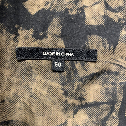 ZIGGY CHEN Size 40 Black Khaki Graphic Cotton Button Up Long Sleeve Shirt