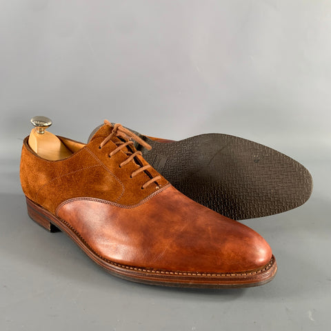 JOHN LOBB Size 9 Camel Leather Pointed Toe Lace Up Shoes