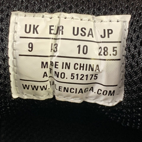 BALENCIAGA Size 10 Black White Triple S Mesh Lace Up Sneakers