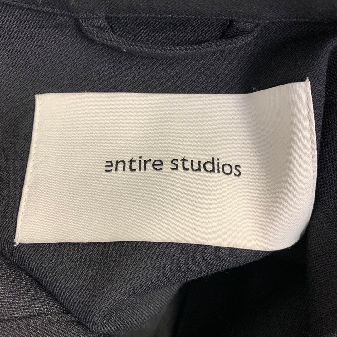 ENTIRE STUDIOS Size M Black Polyester Blend One Pocket Oversized Long Sleeve Shirt