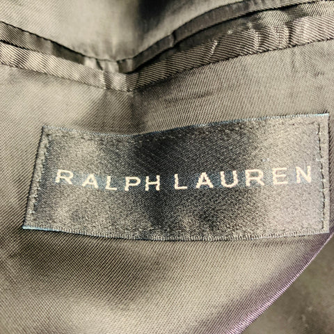 RALPH LAUREN Size 38 Regular Black Wool Double Breasted Peak Lapel Sport Coat