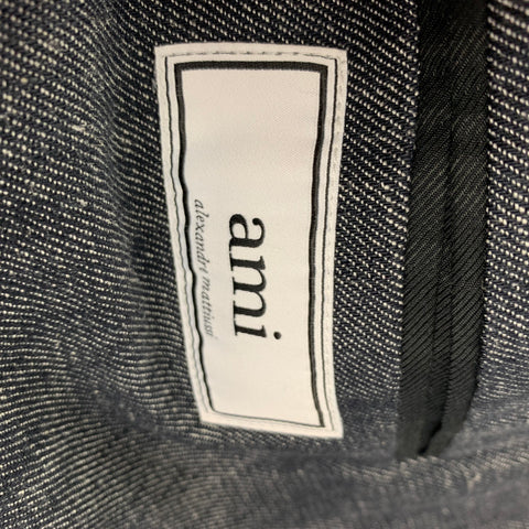 AMI Size 42 Indigo White Twill Polyamide Blend Sport Coat