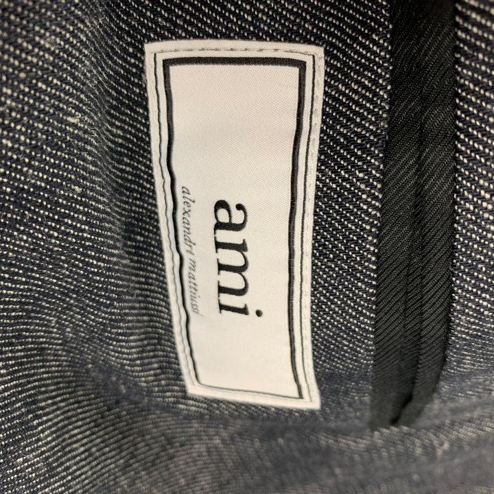 AMI Taille 42 Manteau de sport en mélange de polyamide sergé blanc indigo