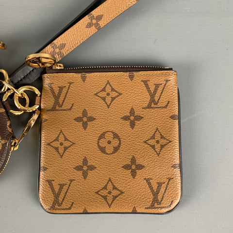 LOUIS VUITTON Brown Beige Monogram Coated Canvas Handbag