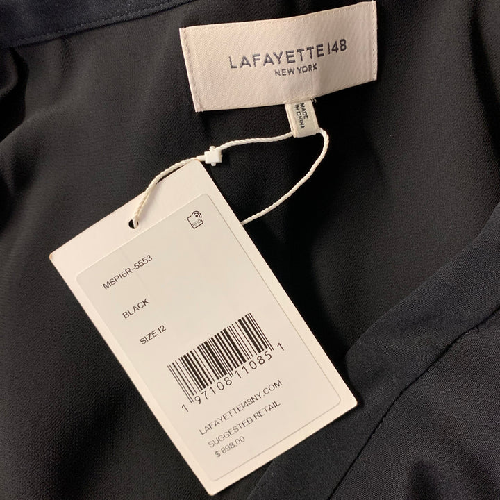 LAFAYETTE 148 Size 12 Black Silk Elastane Maxi Skirt