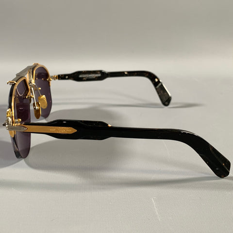 JACQUES MARIE MAGE Silver Black Sunglasses