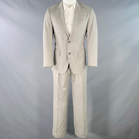 RALPH LAUREN Size 38 Regular Grey Light Grey Wool Notch Lapel Suit