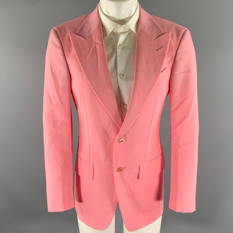 TOM FORD Size 36 Pink Mohair Wool Peak Lapel Sport Coat