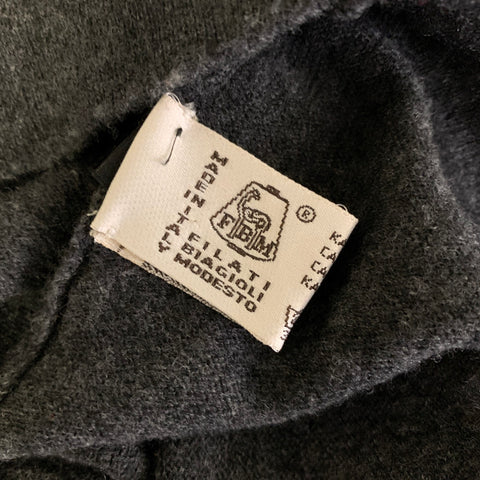 EVAN KINORI Size M Grey Heather Wool And Cashmere Button Up Sweater