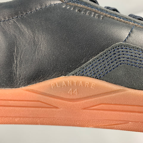 STONE ISLAND Taille 11 Baskets basses en cuir à tissus mélangés noir beige