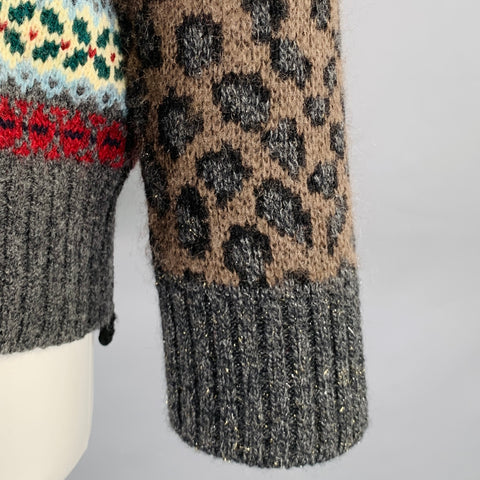 JUNYA WATANABE Size S Multi Color Wool Blend Mixed Patterns Sweater