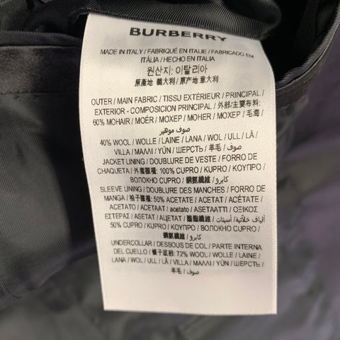 BURBERRY Size 40 Black Studded Mohair Wool Peak Lapel Sport Coat