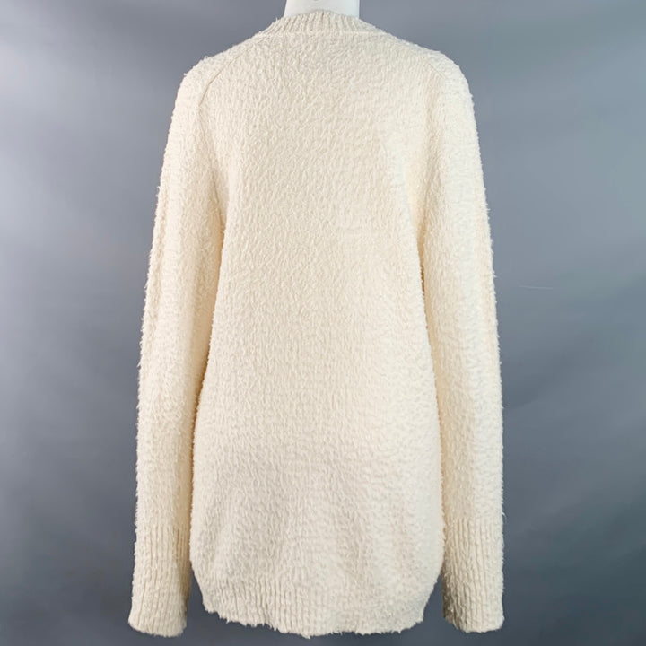 MAISON MARGIELA Size XS Cream Cotton Polyamide Shaggy Knit Cardigan