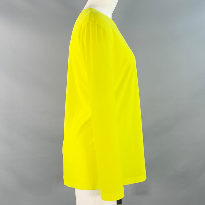 NORMA KAMALI Size S Yellow Neon Polyester Crew Neck Casual Top