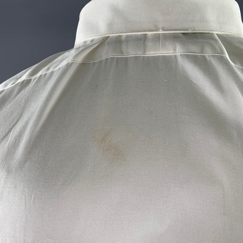 POLO Size XL White Ruffled Cotton Tuxedo Long Sleeve Shirt