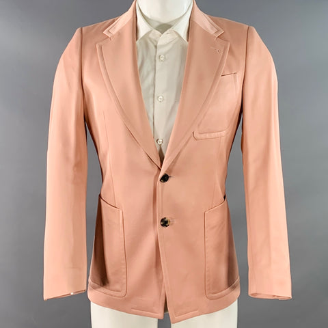 DRIES VAN NOTEN Size 36 Pink Viscose Single Breasted Notch Lapel Sport Coat