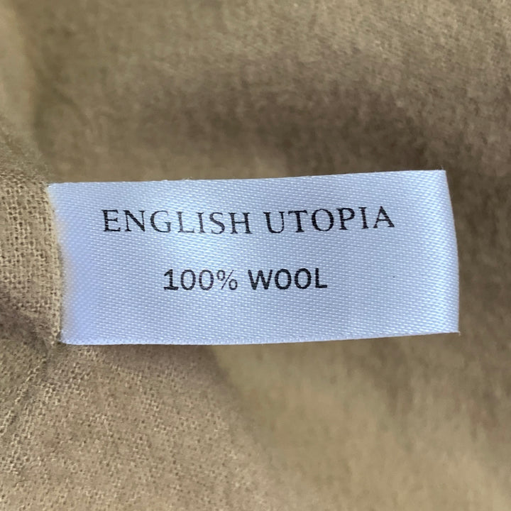 ENGLISH UTOPIA Size L Floyd Green Brown Herringbone Wool Tweed Jacket