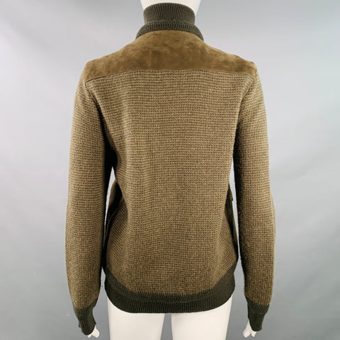 RALPH LAUREN COLLECTION Size M Green Olive Suede Cashmere Blend Mixed Materials Jacket