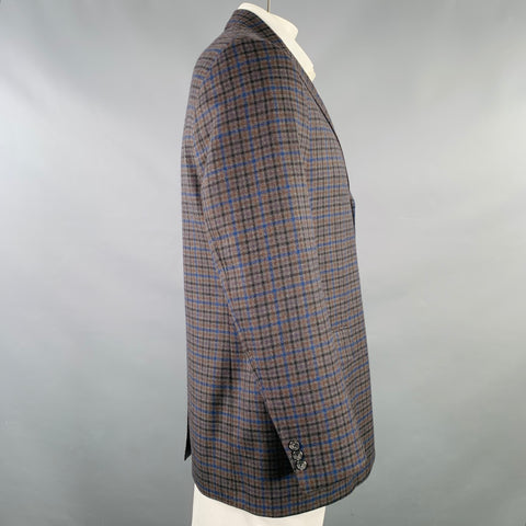 Veste de sport O'CONNELL à carreaux gris-bleu-orange taille 42