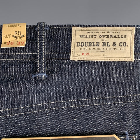 RRL by RALPH LAUREN Limited Edition Size 36 Indigo Contrast Stitch Selvedge Denim Worker Jeans