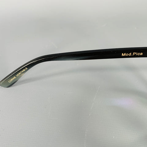 LESCA Brown Black Tortoiseshell Horn Eyewear