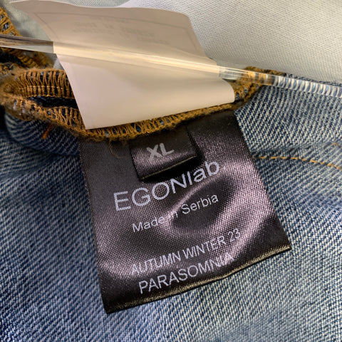 EGONLAB Size 32 Blue Denim Flared Baggy Jeans