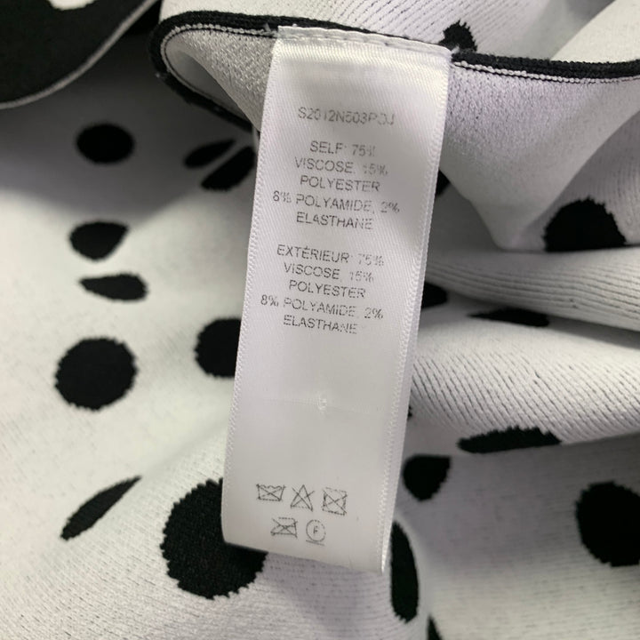 CAROLINA HERRERA Size M Black White Viscose Blend Polka Dot A-Line Dress