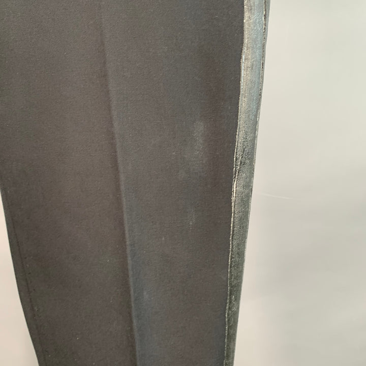 MAISON MARTIN MARGIELA Size 36 Black Cotton Twill Flat Front Button Fly Dress Pants